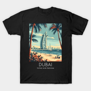 A Vintage Travel Illustration of Dubai - United Arab Emirates T-Shirt